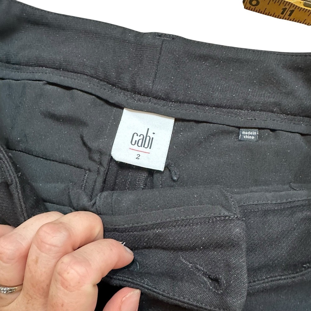 CAbi Women's Black Dress Pants Size 2 Career Office Straight Leg Stretch - Picture 2 of 9